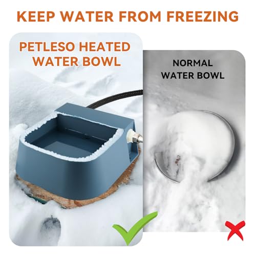 PETLESO Automatic Heated Water Bowl for Dogs Cats, Outdoor Heated Dog Bowl with Auto Fill, 2L Winter Heating Waterer Provide Drinkable Water for Chickens, Rabbits, Birds, Goats, Feral Animal - Image 4