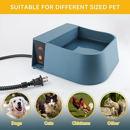 PETLESO Automatic Heated Water Bowl for Dogs Cats, Outdoor Heated Dog Bowl with Auto Fill, 2L Winter Heating Waterer Provide Drinkable Water for Chickens, Rabbits, Birds, Goats, Feral Animal - Image 5