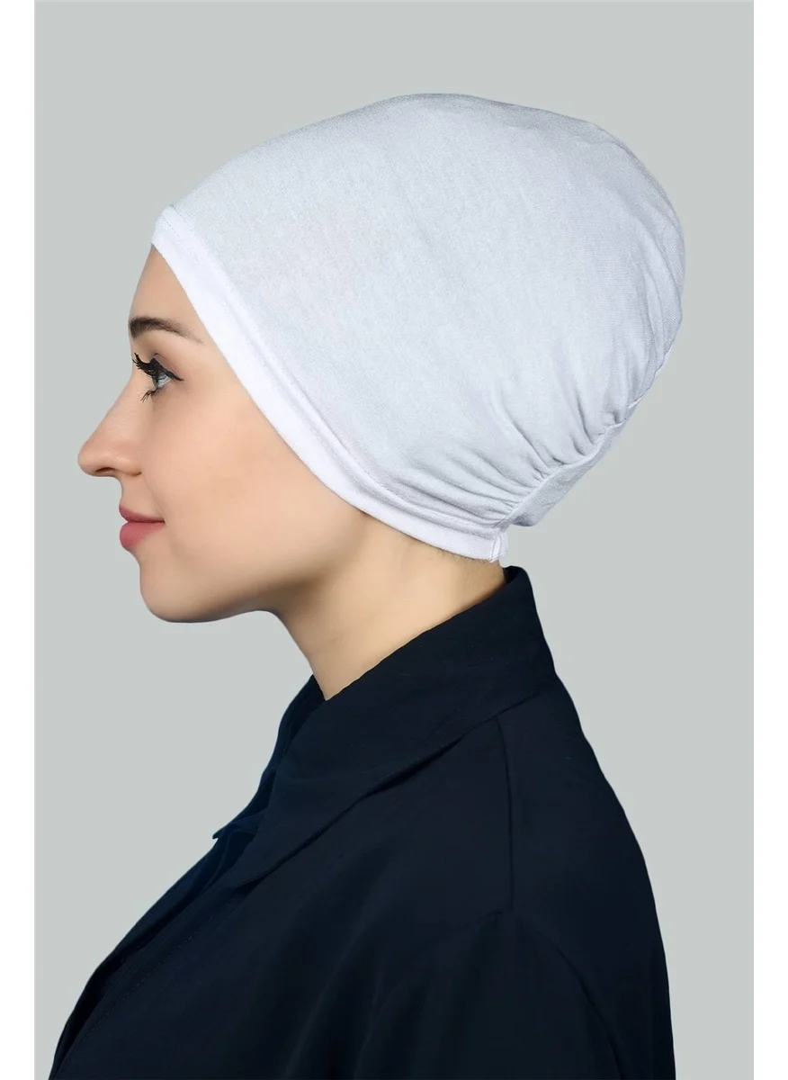 Altobeh Ready Practical Snap-on Elastic Hijab Bonnet - White