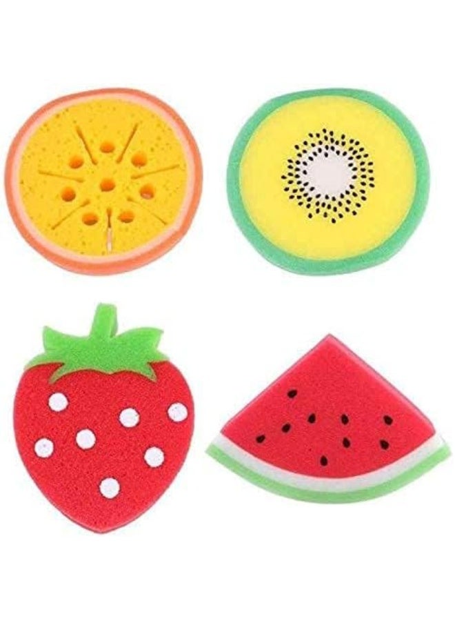 Baby Station Children Fruit Shaped Cleaning Sponge Bath Ball Soft Shower Sponge (Pack of 2 Fruit Shape) - Image 2