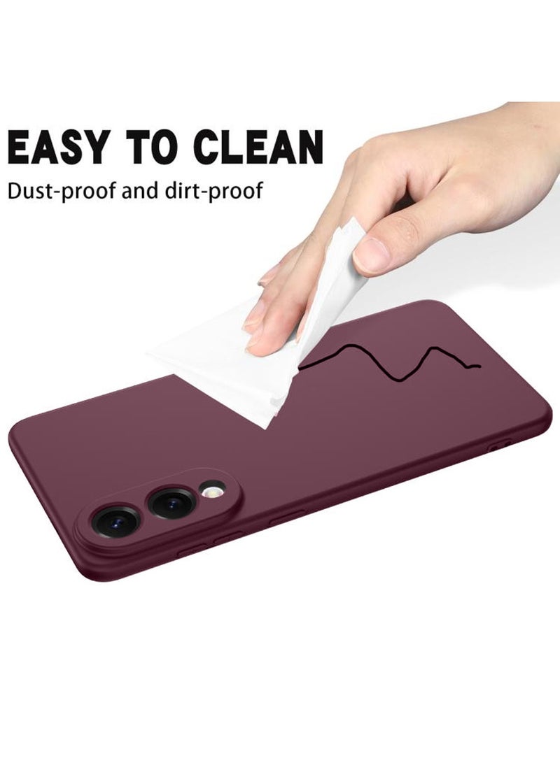 Wtech Samsung Galaxy S25 Edge 5G 2025 Premium Soft Liquid Silicone Case Cover - Maroon - Image 5