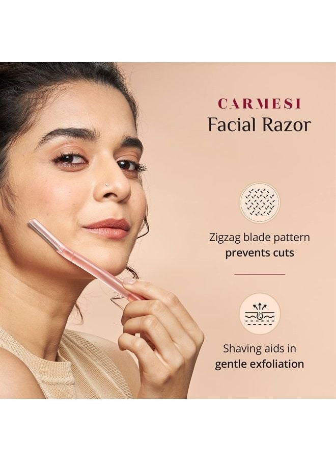 CARMESI Complete Hair Removal Pack | Facial Razor, Body Razor, Bikini Razor | Instant & Painless Hair Removal | Face, Legs, Arms, Underarms, Bikini Line  - Image 4