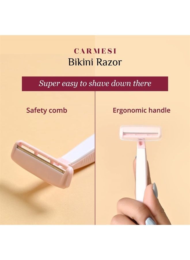 CARMESI Complete Hair Removal Pack | Facial Razor, Body Razor, Bikini Razor | Instant & Painless Hair Removal | Face, Legs, Arms, Underarms, Bikini Line  - Image 5