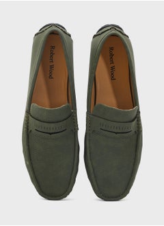 Robert Wood Perforation Detail Casual Loafers  - Image 4