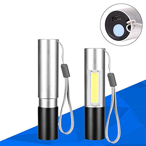 smars Metal Usb Rechargeable Mini Led Flashlight 3 Lighting Mode Telescopic Zooming Waterproof Torch - Image 2