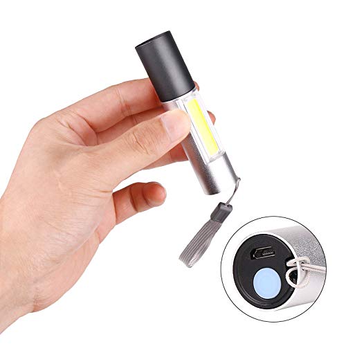 smars Metal Usb Rechargeable Mini Led Flashlight 3 Lighting Mode Telescopic Zooming Waterproof Torch - Image 3