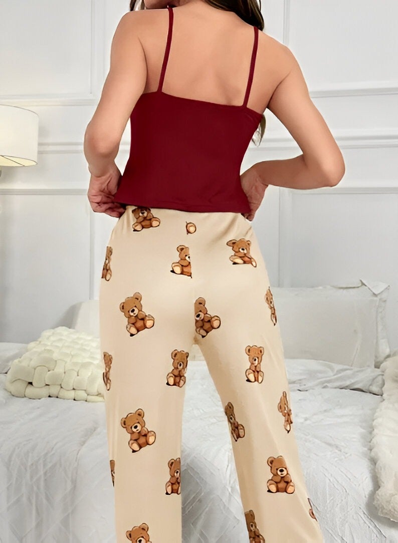 Red Teddy Bear Pajama Set - Image 2