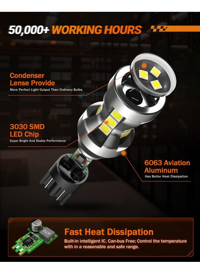 SEALIGHT SEALIGHT 921 LED Bulb Reverse Light, 912 921 LED Bulbs 6000K White 2600Lumens Super Bright, 906 904 902 W16W for T15 Reverse Light Bulb, Plug and Play, Pack of 2  - Image 3