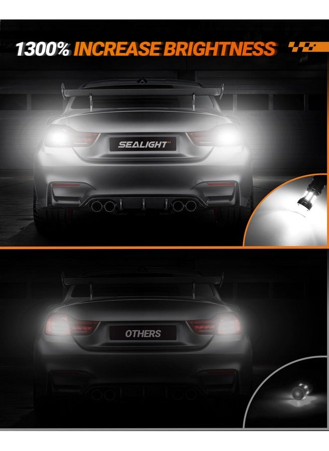 SEALIGHT SEALIGHT 921 LED Bulb Reverse Light, 912 921 LED Bulbs 6000K White 2600Lumens Super Bright, 906 904 902 W16W for T15 Reverse Light Bulb, Plug and Play, Pack of 2  - Image 1