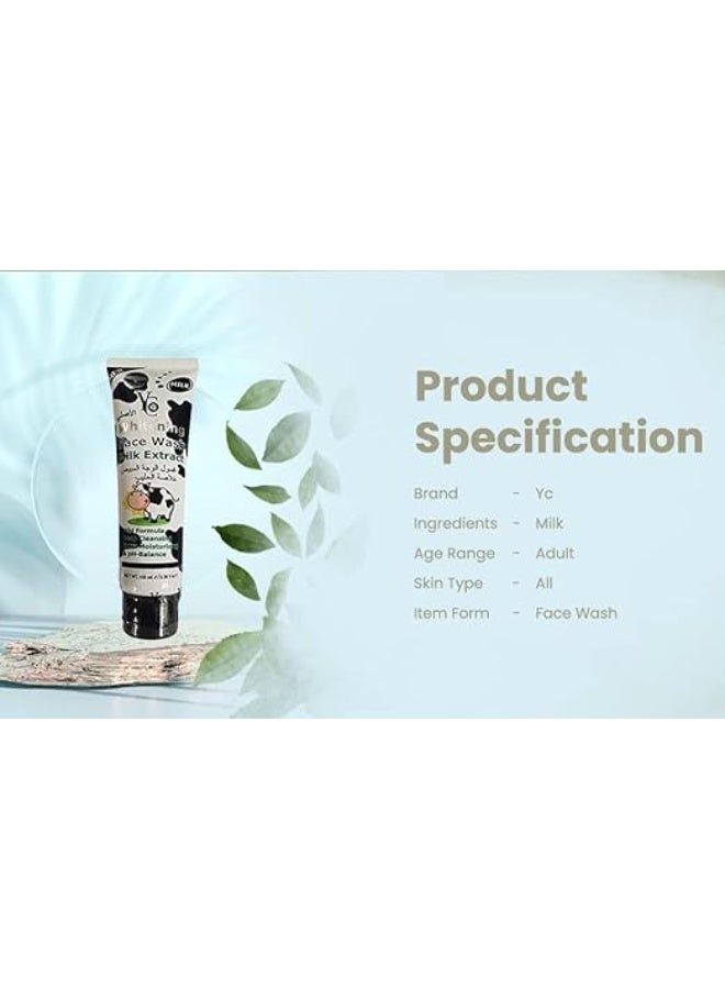 YC Whitening Face Wash with Milk Extract, 100ml - Image 5