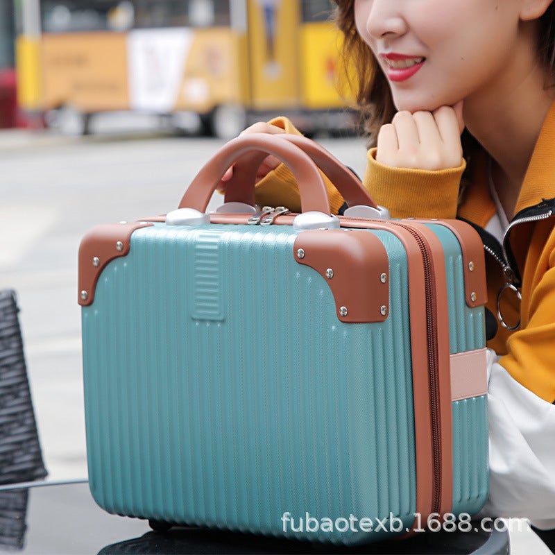 Vintage 14 Inch Small Cosmetic Bag Women'S Storage Bag Luggage Case Handbag Mini Travel Bag Custom Logo - Image 4