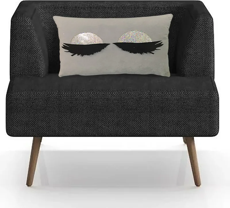 Nisahometeks Stain Resistant Erasable Eyelash Cushion Pillow Case 50*32 cm
