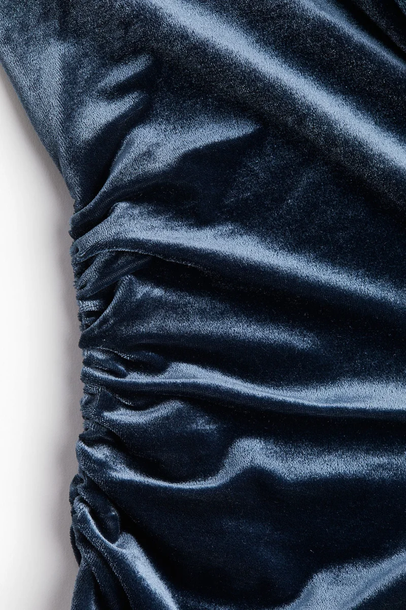 اتش اند ام One-Shoulder Velour Dress