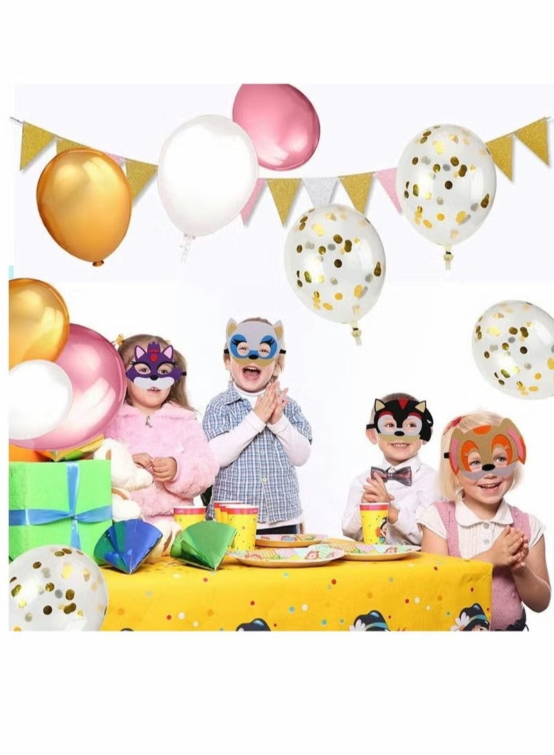 Sonic Felt Masks Party Favors for Kid - Hedgehog Themed Party Supplies Birthday Cosplay Mask Photo Booth Prop Cartoon Character Cosplay Birthday Gift for Children Boys Girls 12 Packs - Image 4