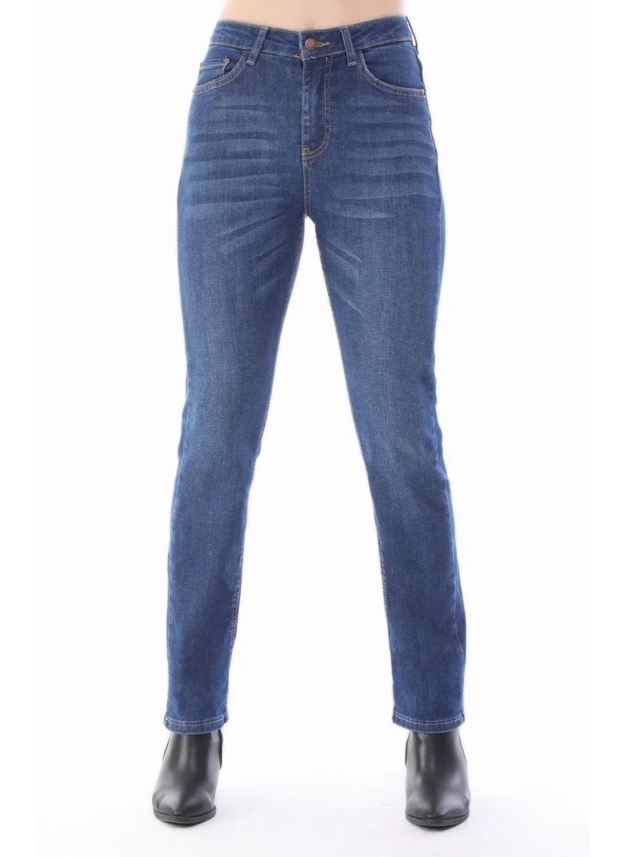 Cedy Denim Women's Straight Leg High Waist Regular Fit Lycra Trousers C607