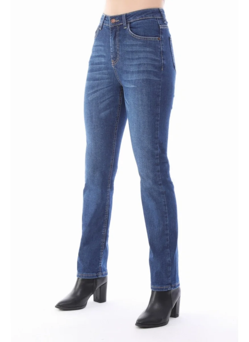 Cedy Denim Women's Straight Leg High Waist Regular Fit Lycra Trousers C607