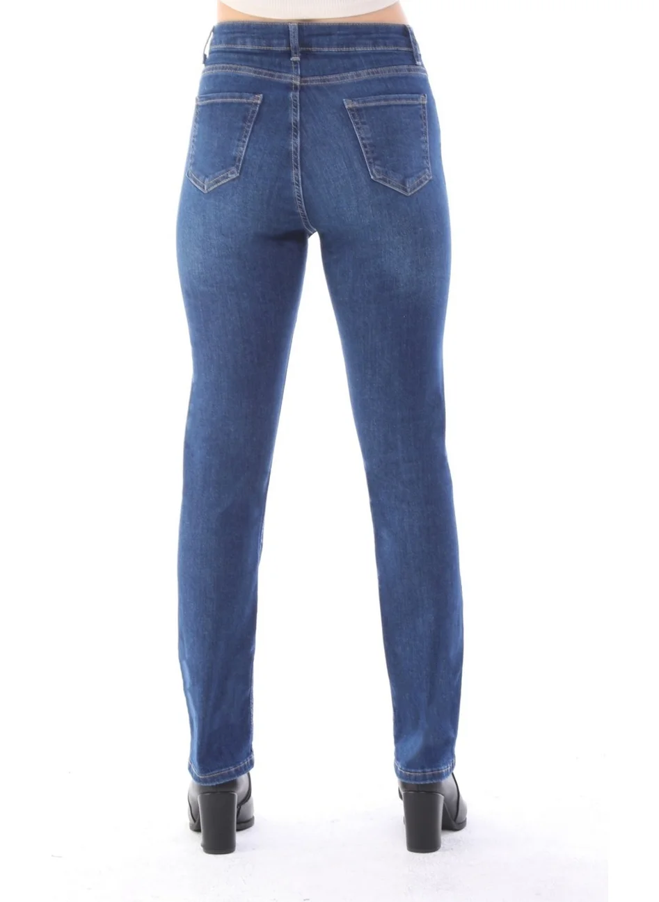 Cedy Denim Women's Straight Leg High Waist Regular Fit Lycra Trousers C607
