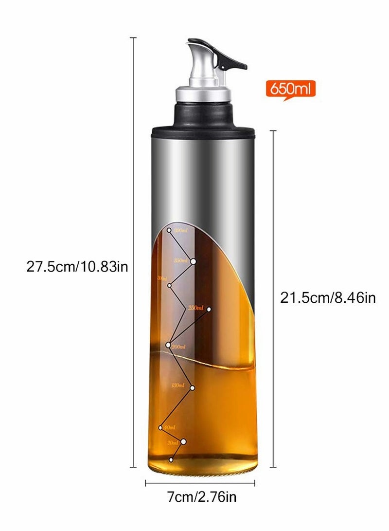 Barakah Glass Olive Oil Bottle - 22oz/650ml, Oil and Vinegar Dispenser Set, Container Bottle for Kitchen Cooking with Automatic Opening and Closing Nozzle - Image 4