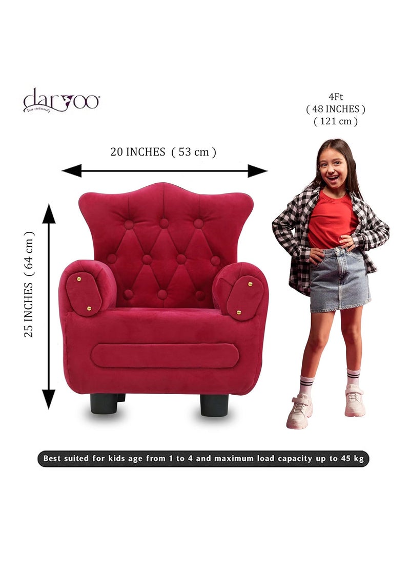 Daryoo Daryoo Boss Baby Kids Sofa Ergonomic Design with Armrest Backrest for Ages 14 Pine Wood Red  - Image 3
