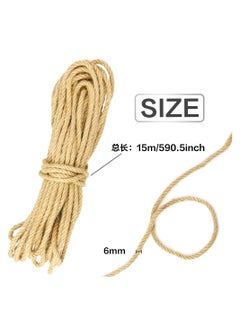 SYOSI 50 Ft Natural Sisal Rope for Cat Tower and Tree, Cat Scratching Post Replacement Heavy Duty Rope Heavy Duty Jute Twine Home Decoration for Scratching Pad, DIY Projects, Home Decoration (1/4")  - Image 4