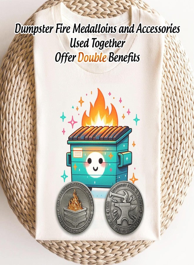 IELCJJ Delicate Dumpster Fire Coin - Strong Steel Mini Dumpster Fire Challenge Coin - Funny Desk Accessories for Work - Unique Finds Supplies Token - Everything is Fine Gifts for Men Women Coworker Teacher - Image 5