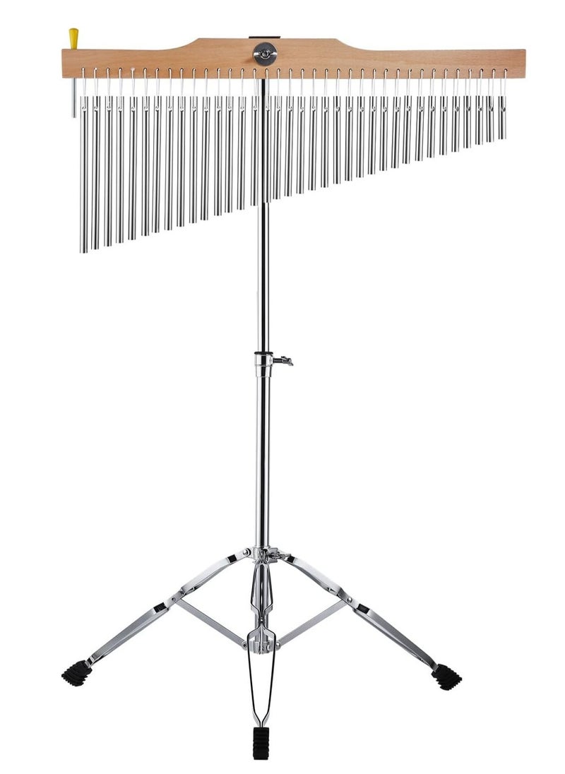 Mike Music 36 Tones Musical Chimes Instruments, 68.6-111.8 cm Height-Adjustable Stand Chimes for Classroom, Musical Chimes Percussion for Practice and Performance (36 Note Silver)  - Image 1