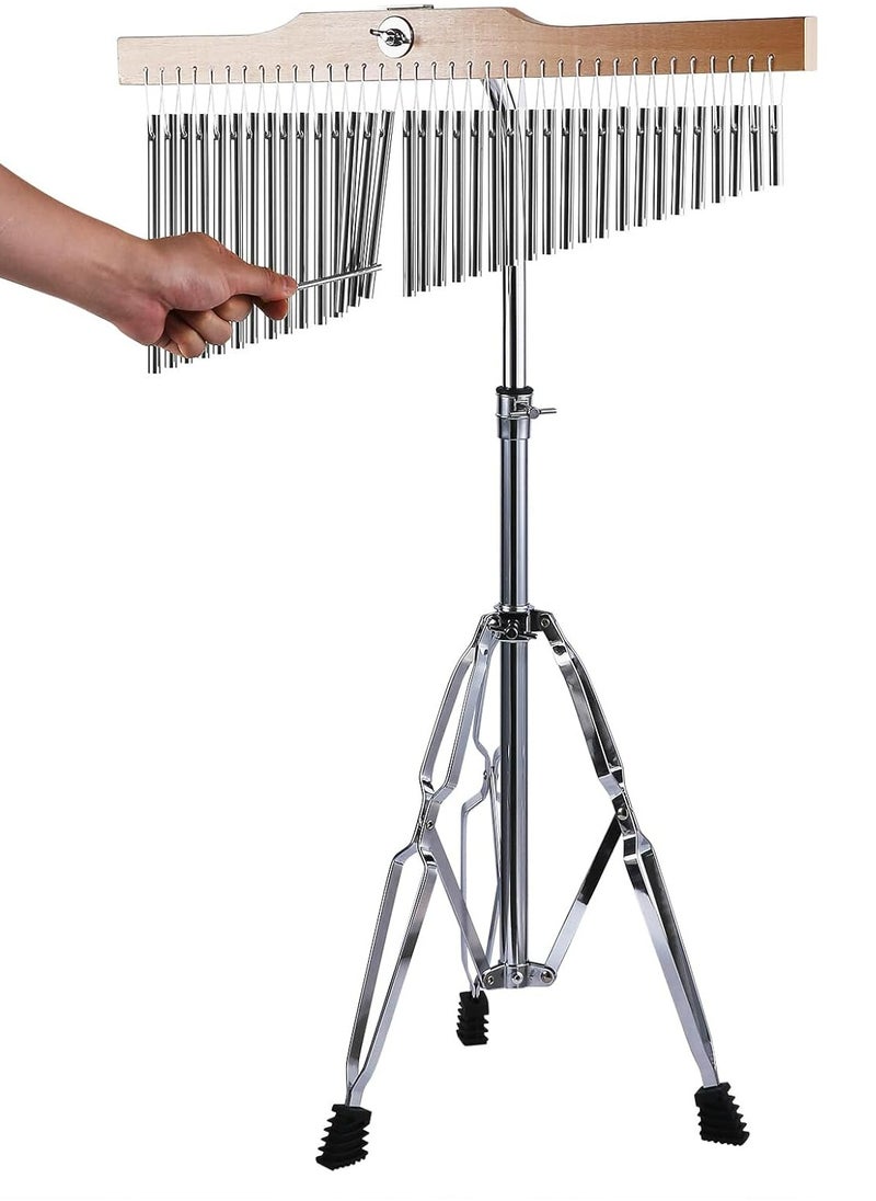 Mike Music 36 Tones Musical Chimes Instruments, 68.6-111.8 cm Height-Adjustable Stand Chimes for Classroom, Musical Chimes Percussion for Practice and Performance (36 Note Silver)  - Image 2