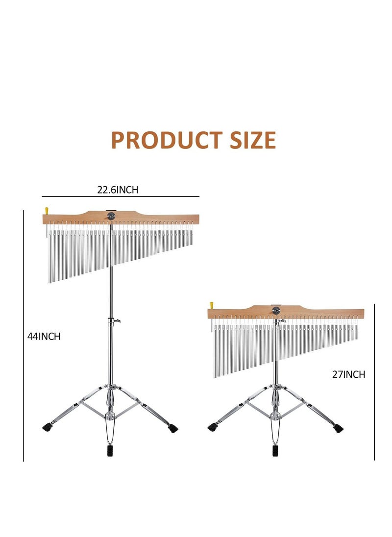 Mike Music 36 Tones Musical Chimes Instruments, 68.6-111.8 cm Height-Adjustable Stand Chimes for Classroom, Musical Chimes Percussion for Practice and Performance (36 Note Silver)  - Image 3