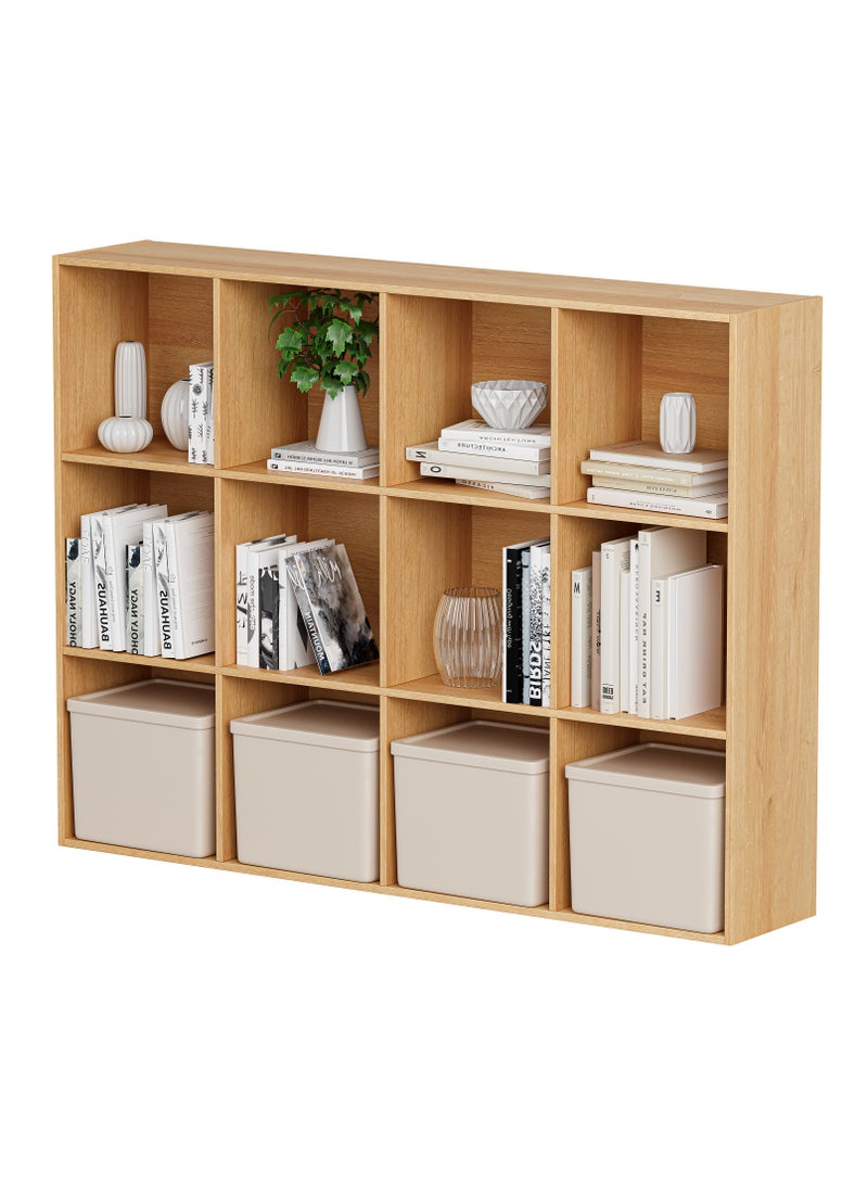 DOOHWAN 11in Cube Storage Organizer with Closed Back - Wooden Bookshelf Display Cubes for Home, Office, Closet Cabinet Organizer Shelf - Image 1