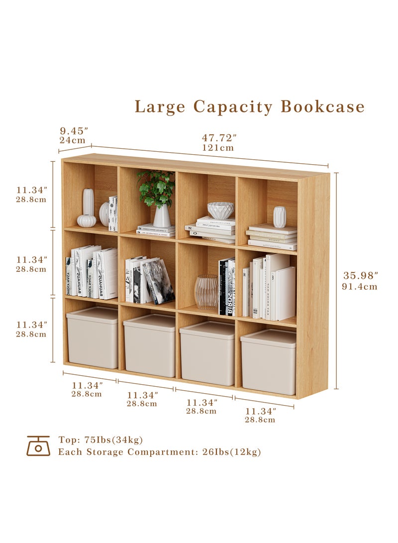 DOOHWAN 11in Cube Storage Organizer with Closed Back - Wooden Bookshelf Display Cubes for Home, Office, Closet Cabinet Organizer Shelf - Image 5