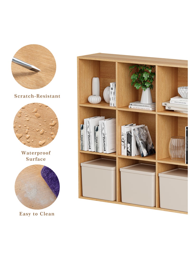 DOOHWAN 11in Cube Storage Organizer with Closed Back - Wooden Bookshelf Display Cubes for Home, Office, Closet Cabinet Organizer Shelf - Image 4
