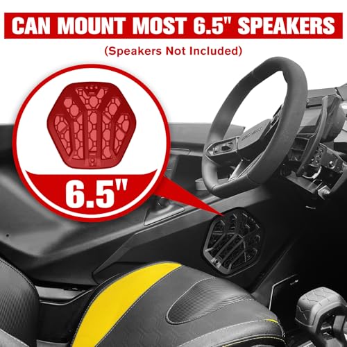 LitMiRaCle Door Speaker Pods for Can-Am Maverick R 2024+, 6.5" Front Lower Enclosures Holder Speaker Pods Panels for Can Am Maverick R MAX X RS 2024+ Accessories(2PCS), Speakers Not Included - Image 5