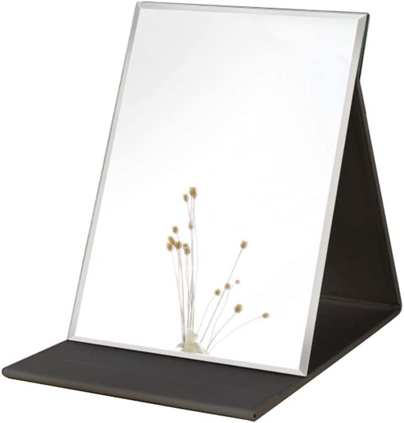 SHFTI Folding Mirror with Stand Portable Makeup Vanity Mirrors Desk Standing,for Travel, Camping, Home, 17Lx12W Cm (Pack of 1, Black) - Image 1