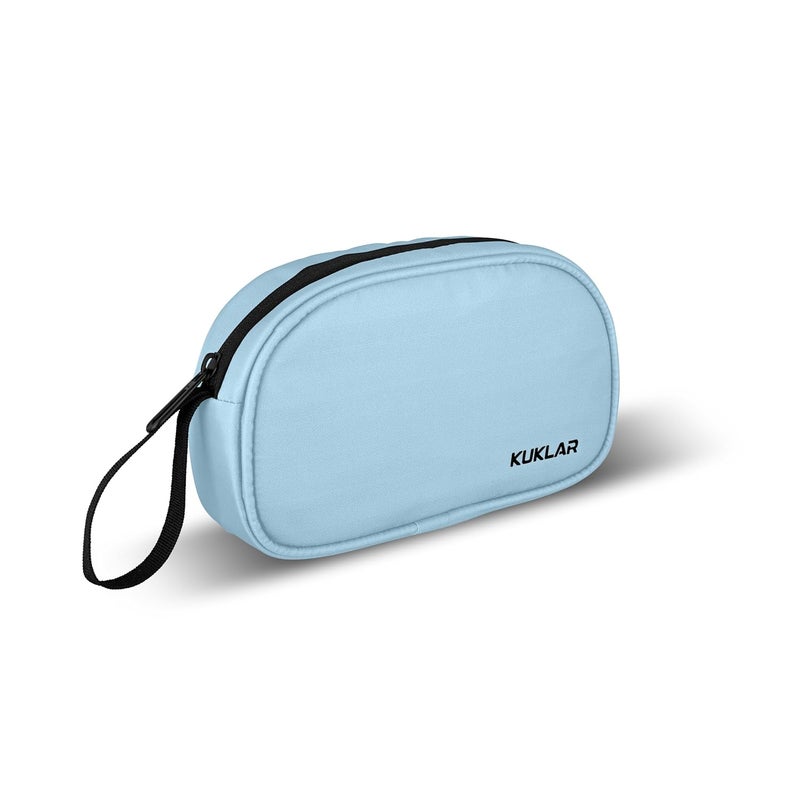 KUKLAR Premium Travel Pouch Multipurpose Carry Bag for Toiletries Cables Stationery Pencil Pouch and Daily Essentials Lightweight with Zipper for Travel School (Light Blue) - Image 1
