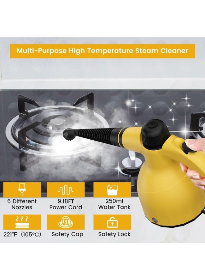 جي اس ايه منظف بخار  1000 واط، متعدد الوظائف، بدرجة حرارة عالية، مع 9 قطع من الملحقات، مناسب للمطبخ، الأريكة، الحمام، والنوافذ - Image 2