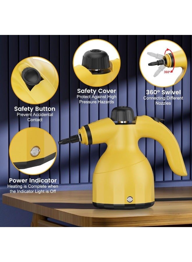 جي اس ايه منظف بخار  1000 واط، متعدد الوظائف، بدرجة حرارة عالية، مع 9 قطع من الملحقات، مناسب للمطبخ، الأريكة، الحمام، والنوافذ - Image 5