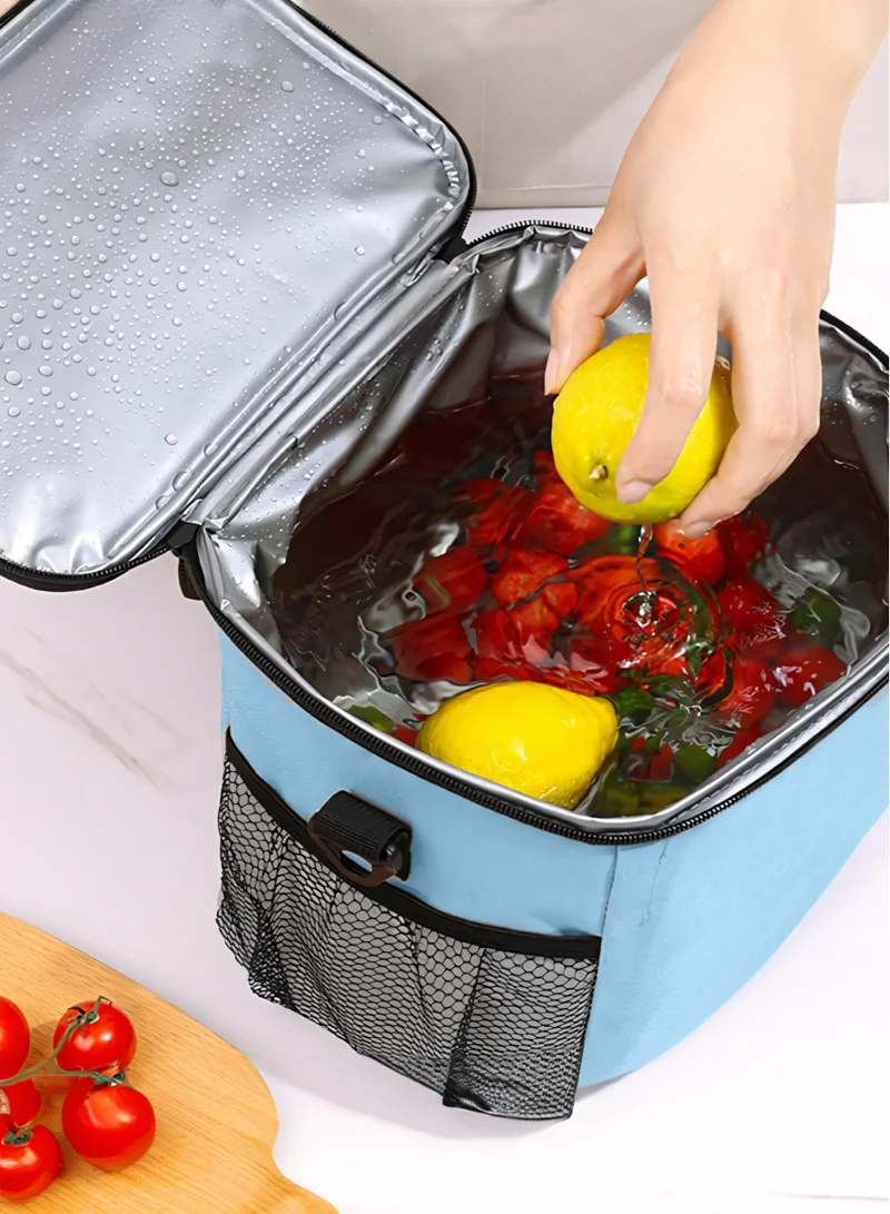flâneur Insulated Lunch Bag with Shoulder Strap and Side Pocket - Big Capacity, Stylish and Durable Design for School and Travel, Thermal and Portable for Easy Use, Modern and Functional