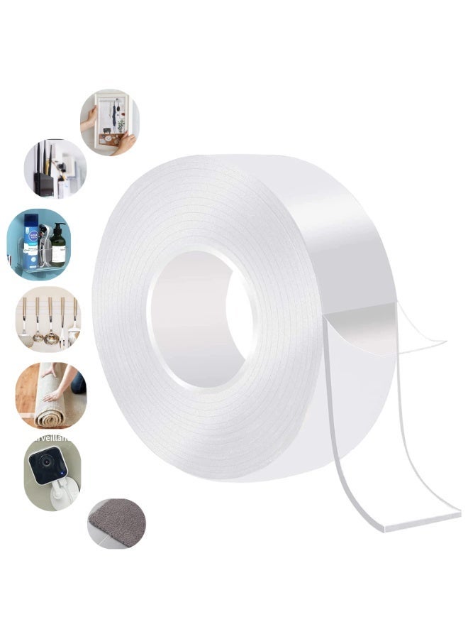 Heavy Duty Double-Sided Transparent Tape – Removable Waterproof Adhesive Gel – Multipurpose Mounting Nano Tape for Walls, Carpet, Car & Home Use - Image 1