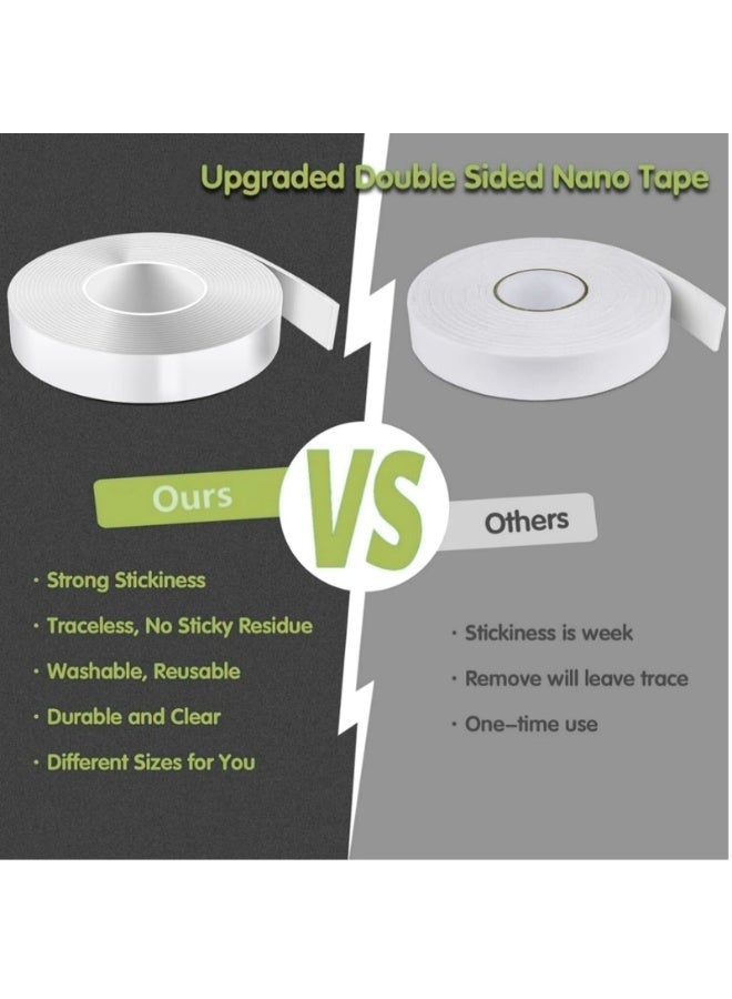 Heavy Duty Double-Sided Transparent Tape – Removable Waterproof Adhesive Gel – Multipurpose Mounting Nano Tape for Walls, Carpet, Car & Home Use - Image 3