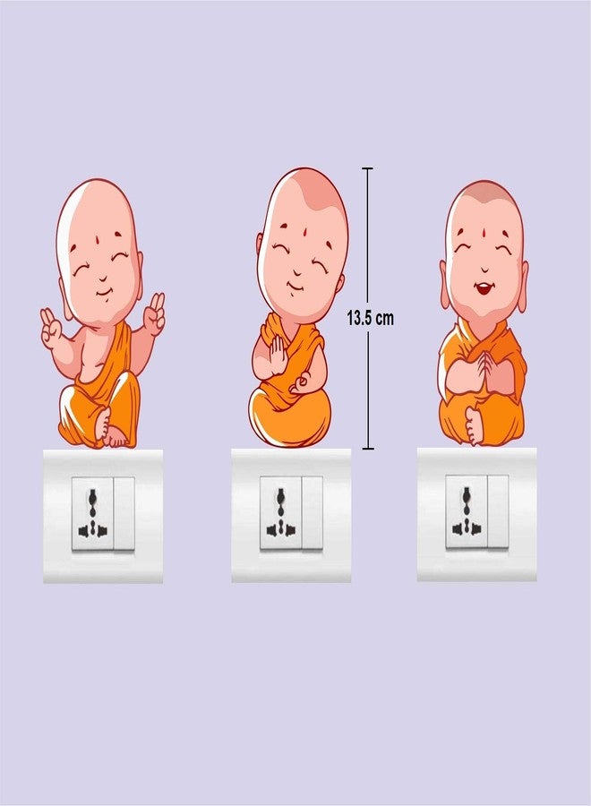 Asmi Collections Buddha Kids Wall Stickers for Light Switches - 3 Buddha Kids - Image 2