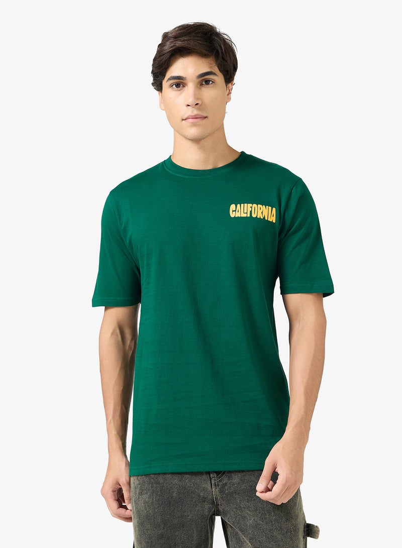 سفنتي فايف تيشيرت بطبعة جرافيك بقصة عادية - Image 1