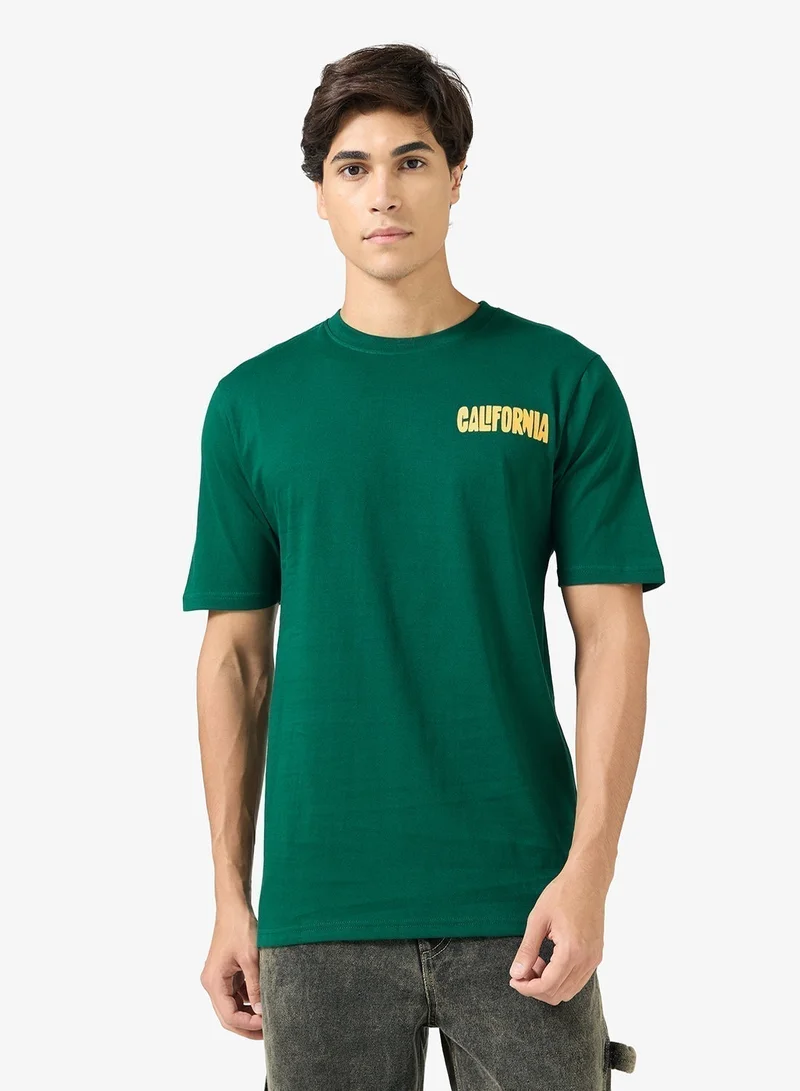 سفنتي فايف تيشيرت بطبعة جرافيك بقصة عادية