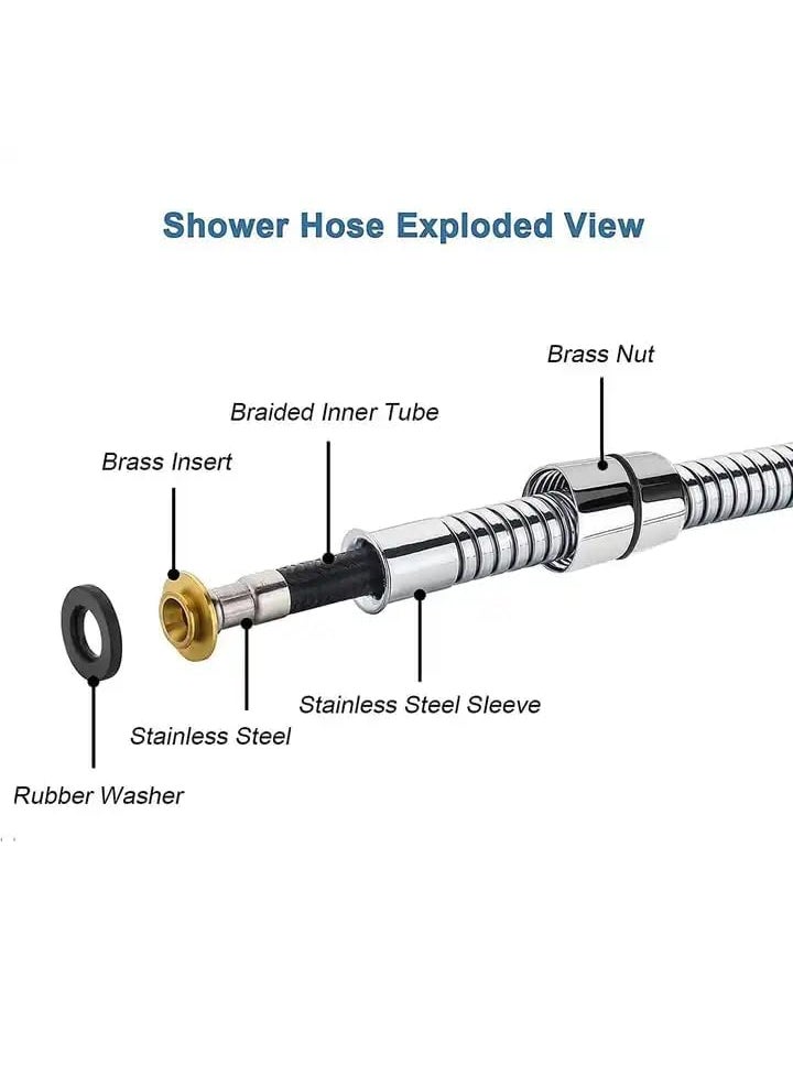 HOMEDELI HOMEDELI Health Faucet Pipe Hose Hand Shower Tube Pipe Only For Bathroom Available In Different Quality And Size Stainless Steel EPDM Inside For High Pressure 15 Meter Weight 180G JST20243C  - Image 4