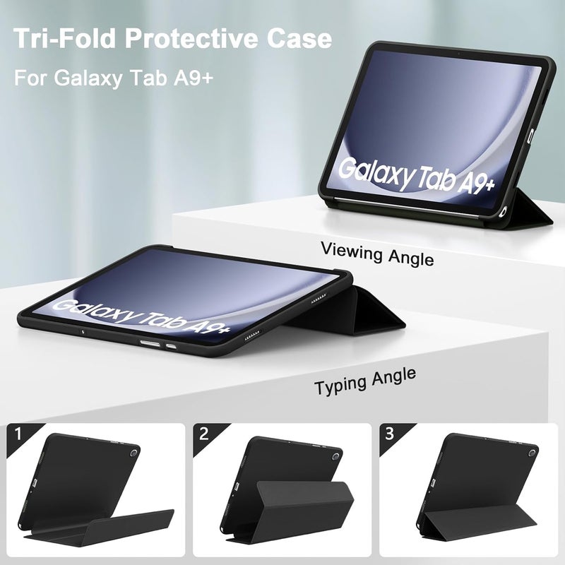 Demark Case for Galaxy Tab A9+11 inch 2023 Cover, Slim Stand Hard Back Shell Protective Cover with Auto Wake/Sleep for for Tab A9 Plus Tablet (SM-X210/X216/X218) (Black) - Image 3