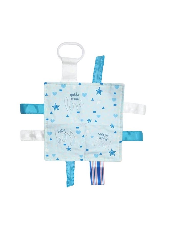 The Learning Lovey Baby Jack & Co Baby Boy Lovey Tag Toys for Babies - Baby Crinkle Toys - Crinkle Toys for Baby - Soft & Safe - Learn Shapes & Colors - Ideal Baby Toy BPA Free w/Stroller Clip  - Image 1