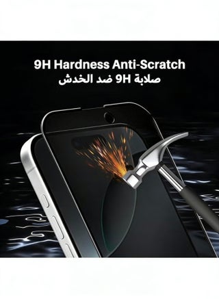 واقي شاشة للخصوصية لهاتف iPhone 16، [30 درجة مضاد للتجسس] [صلابة 9H] [مضاد للخدش] [خالٍ من الفقاعات] واقي شاشة مقوى لهاتف iPhone 16 مقاس 6.1 بوصة (معبأ في صندوق، قطعتان) - view 4
