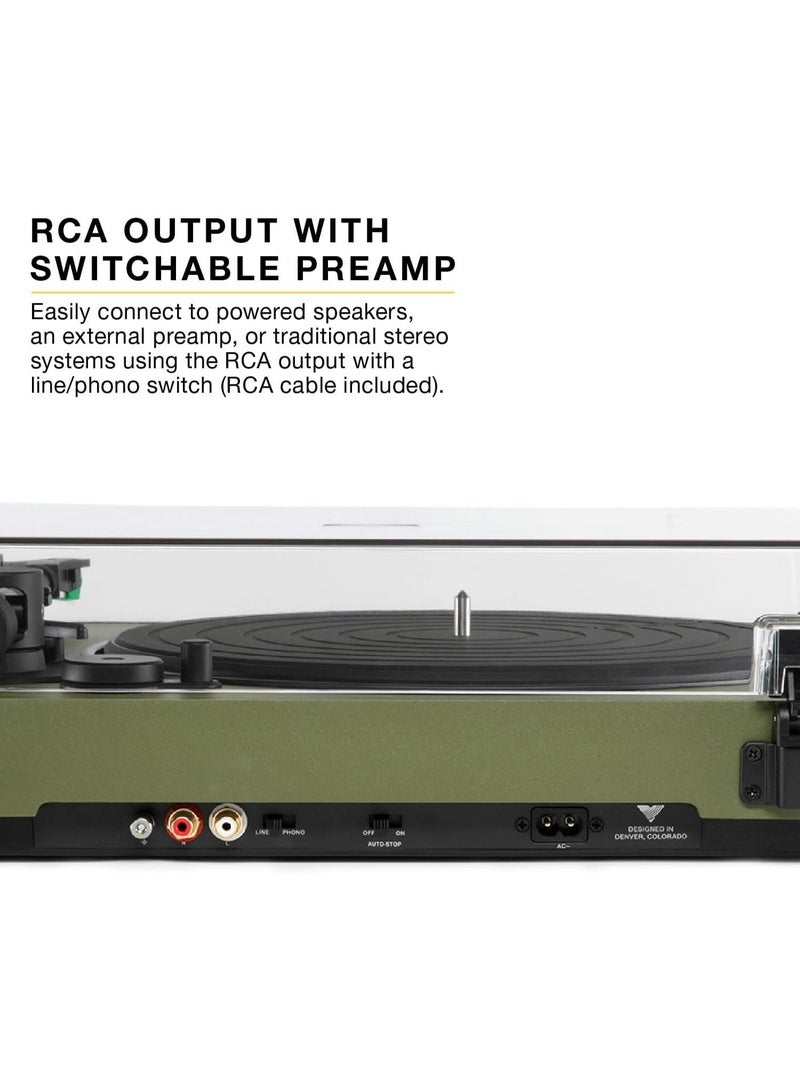 Victrola Wave – Bluetooth Turntable with Auracast – 2-Speed Vinyl Record Player, Audio Technica AT-VM95E Cartridge, Hi-Res aptX HD and Adaptive Bluetooth Streaming, Auracast Broadcast Audio (Black) - Image 4