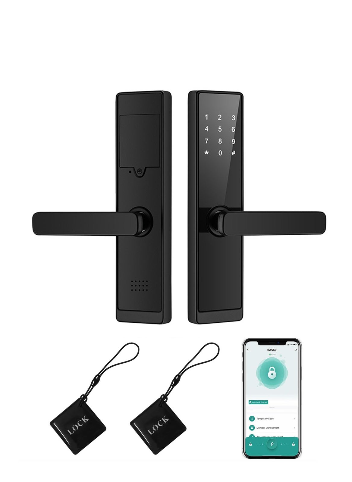 Sharpdo Smart Door Lock, Fingerprint Smart Door Lock, Electronic Deadbolt with 4 Ways Password, TUYA Conrtol, Fringerprint and Key 