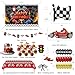 jenlion Happy Birthday Decorations For Women MenBirthday BackdropBanner BalloonsTable ClothPaper pom poms Party Supplies for Girls Boys Race car - Image 4
