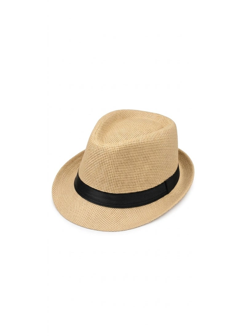 Unisex Classic Fedora Straw Hat - Lightweight Breathable Sun Protection Summer Beach & Travel Panama Hat - Image 1